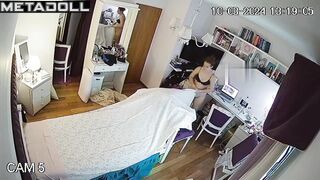 Just her morning routine and nothing more, spy cam