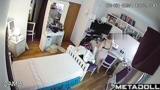 Just her morning routine and nothing more, spy cam