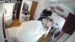 Just her morning routine and nothing more, spy cam