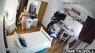 Just her morning routine and nothing more, spy cam