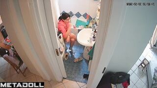 Her toilet is always monitored (bathroom spy camera)