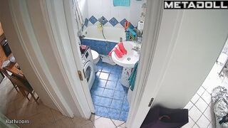Her home is periodically monitored, especially bathroom