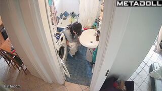 Her toilet is periodically monitored - hidden camera
