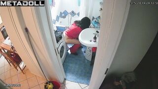 This is her only place to rest (spy bathroom camera)