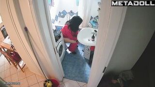 This is her only place to rest (spy bathroom camera)