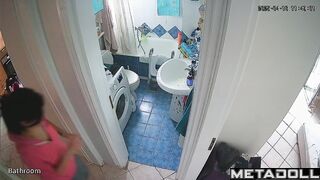 Serious phone chatting on the toilet, hidden camera