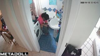 Serious phone chatting on the toilet, hidden camera