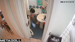 She loves to relax in the shower and on the toilet