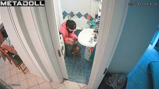 Something amused her while she was sitting on the toilet