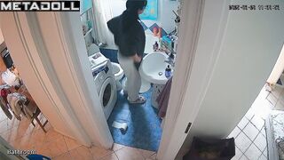 Lady sits on the toilet too much (every day) spy cam