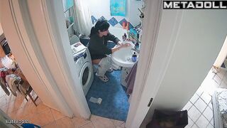 Lady sits on the toilet too much (every day) spy cam
