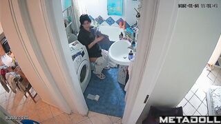 Lady sits on the toilet too much (every day) spy cam