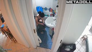 It seems that her ex-husband installed a camera in her bathroom