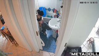 It seems that her ex-husband installed a camera in her bathroom