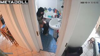 Solo bathroom scene - babe's being watched and she doesn't know it
