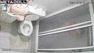 Blonde didn't like the hidden camera in the toilet