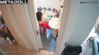 Brunette didn't like the hidden camera in the toilet