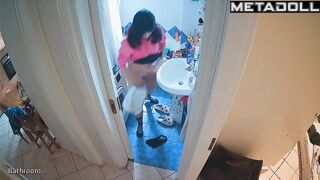 Someone is watching her routine in the bathroom 24/7