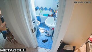 Someone is watching her routine in the bathroom 24/7