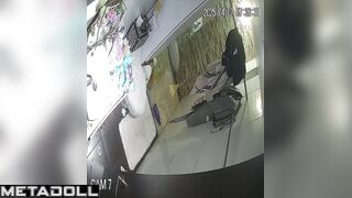 Pretty babe does not know that her routine under the gaze of strangers