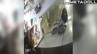 Pretty babe does not know that her routine under the gaze of strangers