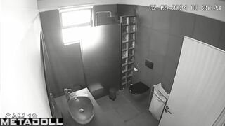 As always, blonde's sitting on the toilet and watching funny memes