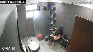As always, blonde's sitting on the toilet and watching funny memes
