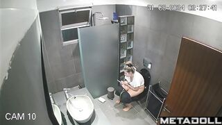 As always, she's sitting on the toilet and watching memes