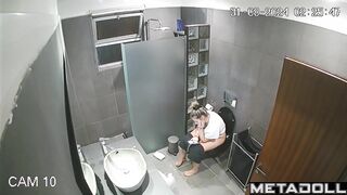 As always, she's sitting on the toilet and watching memes