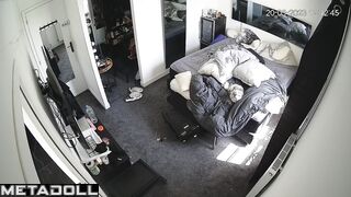 Chubby woman often changes outfits - bedroom camera