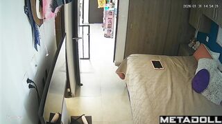 Blonde's in a good mood today and it shows / spy cam