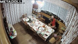 Drunk spouses fucking hot right on the festive table