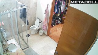 She admires her reflection every day - bathroom video