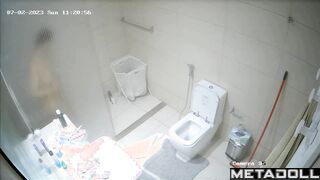 There is a camera hidden in the bathroom (nobody knows about it)