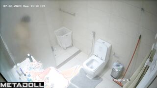 There is a camera hidden in the bathroom (nobody knows about it)