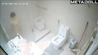 There is a camera hidden in the bathroom (nobody knows about it)