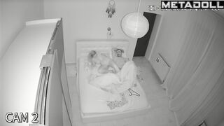 A tiny camera follows their every step in the bedroom
