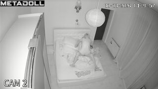 A tiny camera follows their every step in the bedroom