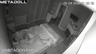 Long petting and teasing in the bedroom, spy camera