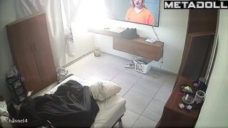 Teddy bear in the bedroom has a working camera inside
