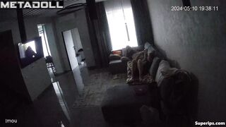 A husband and his seductive wife are bored watching TV before having sex