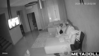 A husband and his seductive wife are bored watching TV before having sex