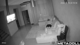 A husband and his seductive wife are bored watching TV before having sex