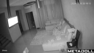 A husband and his seductive wife are bored watching TV before having sex