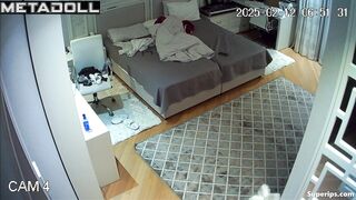 A college student changes her panties before going for a walk