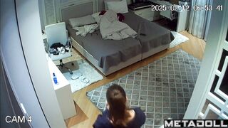 A college student changes her panties before going for a walk