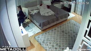 A college student changes her panties before going for a walk