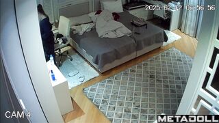 A college student changes her panties before going for a walk