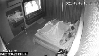 Watching TV together in bed with a busty beauty is bound to lead to sex