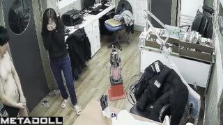 A guy is fucking his Asian mistress right in the office